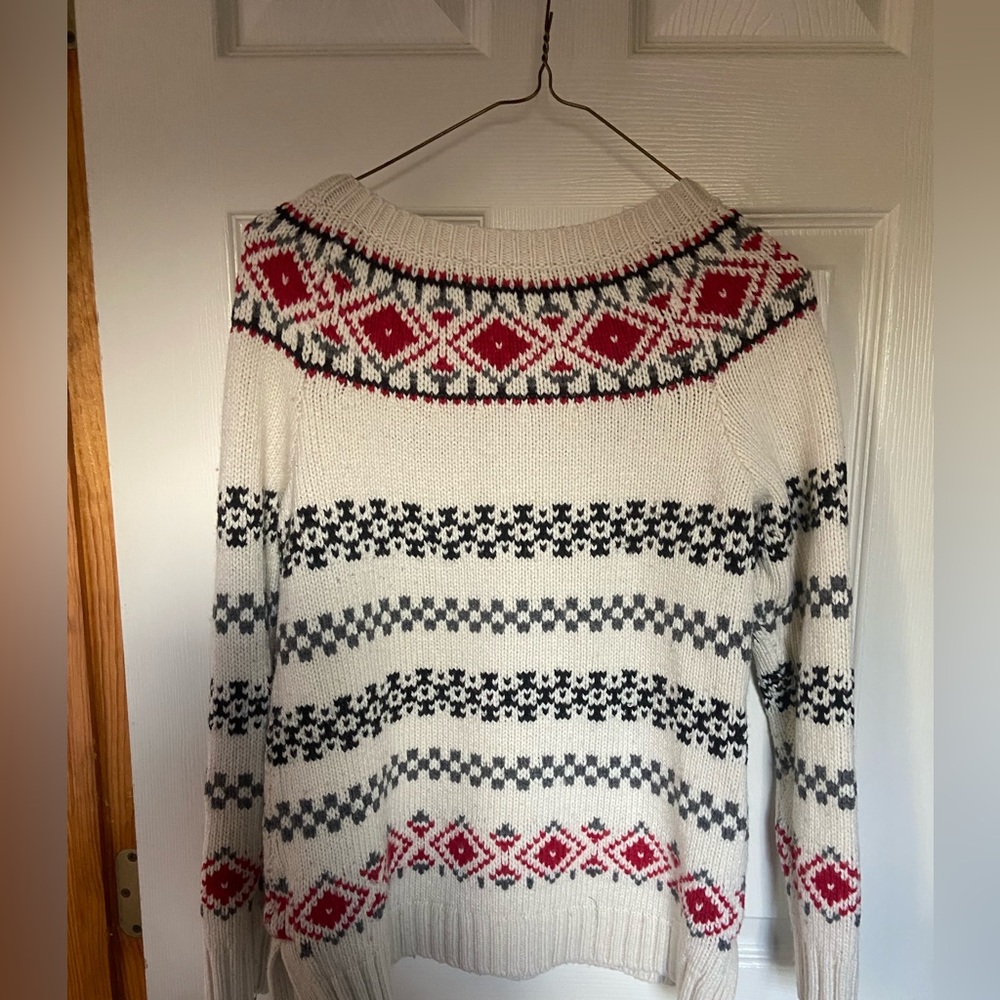 Talbots Petites Cream Fair Isle Pullover Sweater – Size MP - Picture 2 of 3